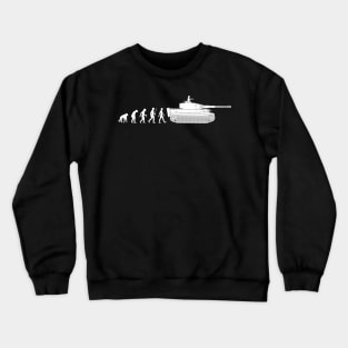 Humorous design on the theme of evolution and tanks Crewneck Sweatshirt